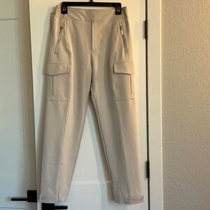 Athletes Beige Cargo Zip Pocket Pants